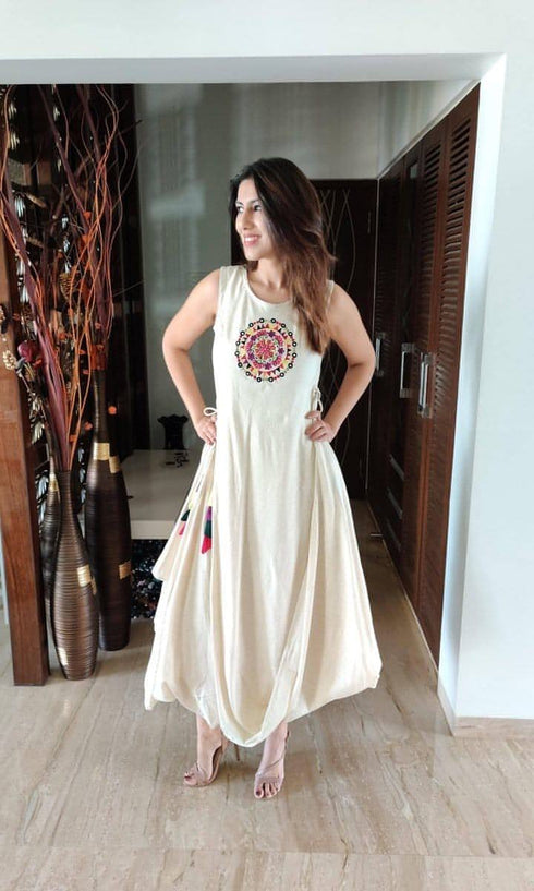 Off White Dhoti Dress